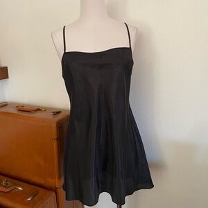 Lover - Intermix Black Simple Mini “Christina” Satin Slip Dress Pinup S